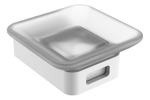 Плитка Boheme Q Мыльница Q стекло белый матовый  поверхность матовая