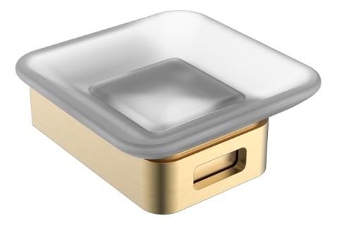Плитка Boheme Q Мыльница Q стекло золото брашированное  поверхность брашированная