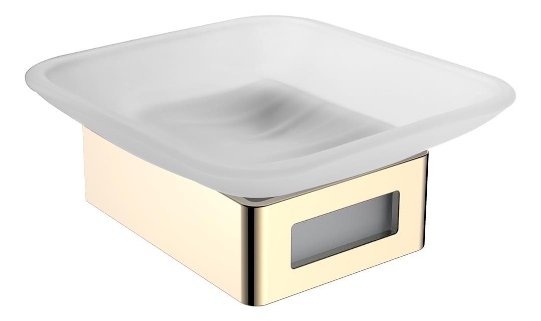 Плитка Boheme Q Мыльница Q стекло золото  поверхность глянец