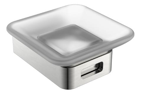 Плитка Boheme Q Мыльница Q стекло никель  поверхность брашированная