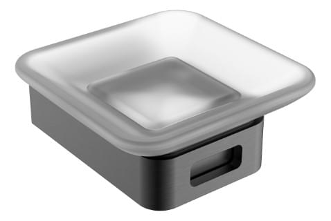 Плитка Boheme Q Мыльница Q стекло оружейная сталь брашированная  поверхность брашированная