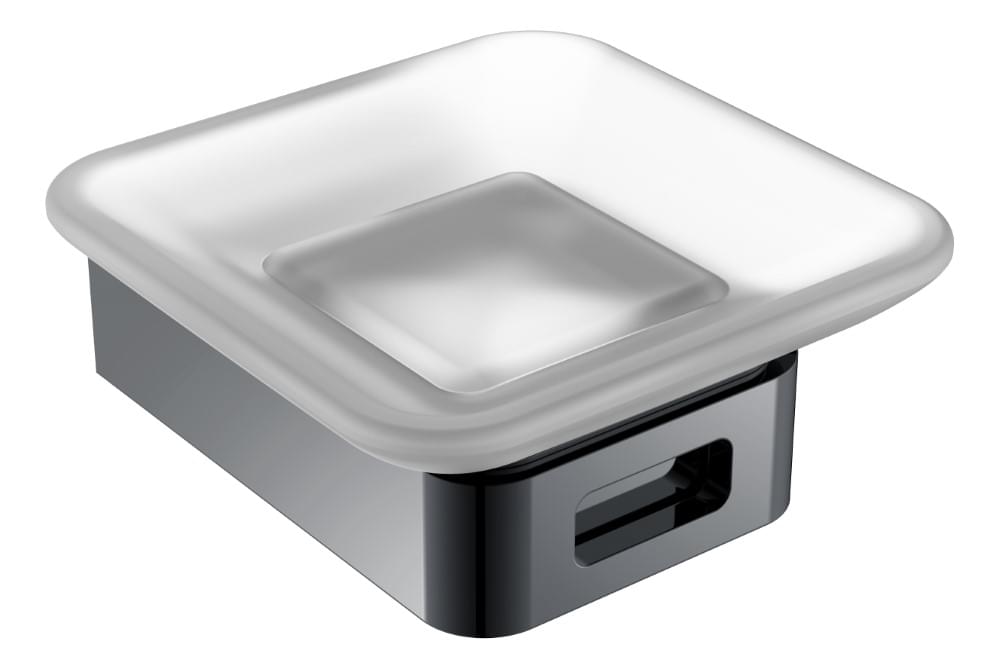 Плитка Boheme Q Мыльница Q стекло оружейная сталь  поверхность глянец