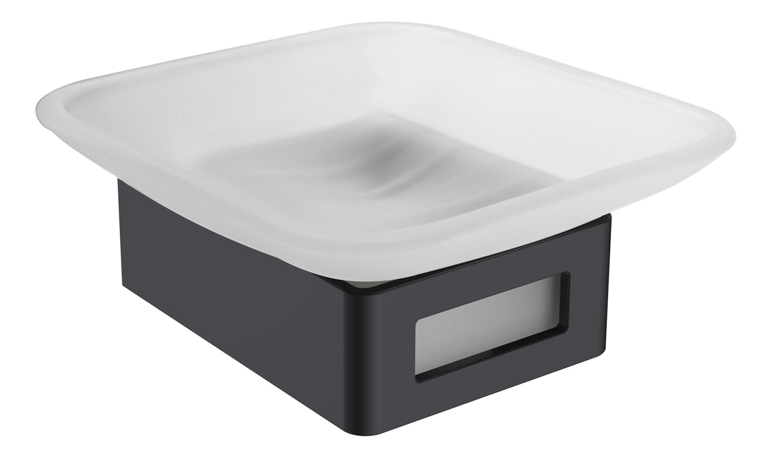 Плитка Boheme Q Мыльница Q стекло черный матовый  поверхность матовая