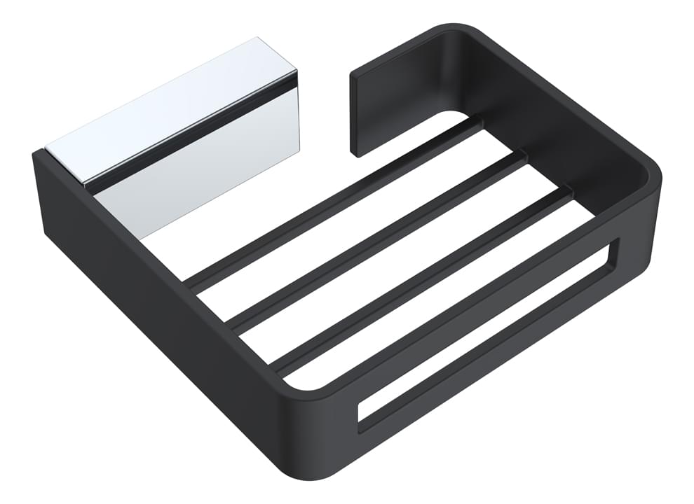 Плитка Boheme Q Мыльница Q хром/черный  поверхность микс