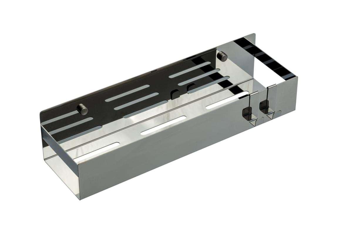 Плитка Boheme Q Полка Q с 2 крючками оружейная сталь  поверхность глянец