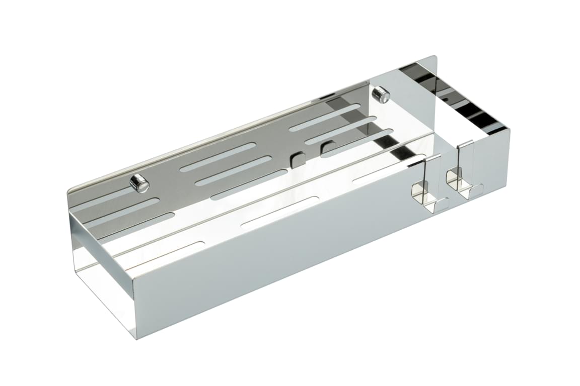 Плитка Boheme Q Полка Q с 2 крючками хром  поверхность глянец