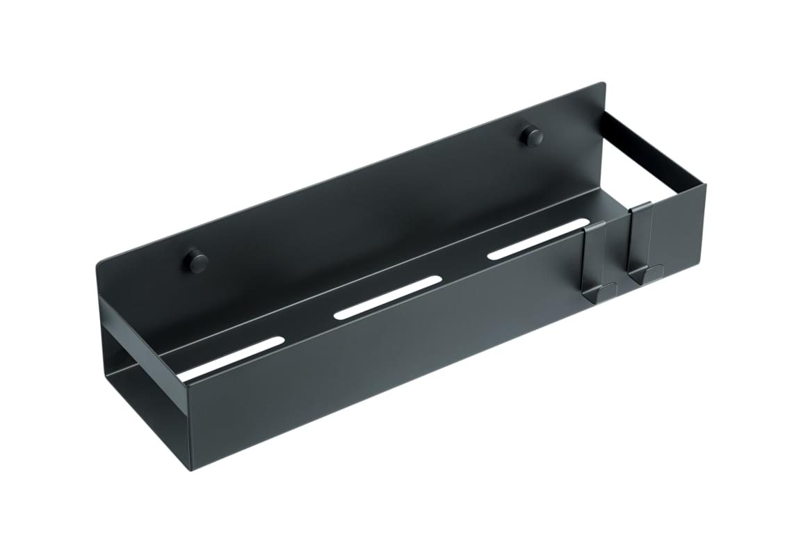 Плитка Boheme Q Полка Q с 2 крючками черный матовый  поверхность матовая