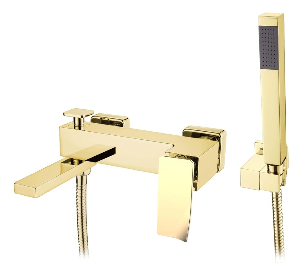 Плитка Boheme Q Смеситель Q 2 для ванны с лейкой золото  поверхность глянец