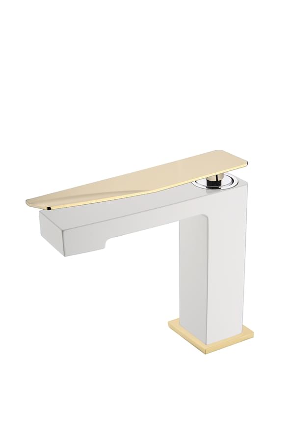 Плитка Boheme Q Смеситель Q 2 для раковины белый/золото  поверхность глянец