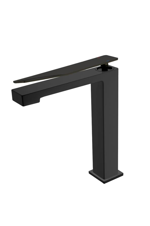 Плитка Boheme Q Смеситель Q 2 для раковины высокий черный матовый  поверхность матовая