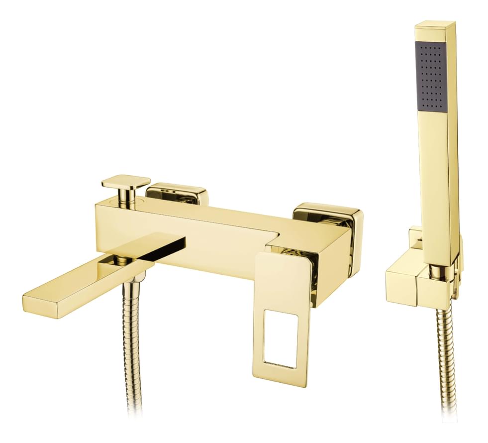 Плитка Boheme Q Смеситель Q для ванны с лейкой золото  поверхность глянец