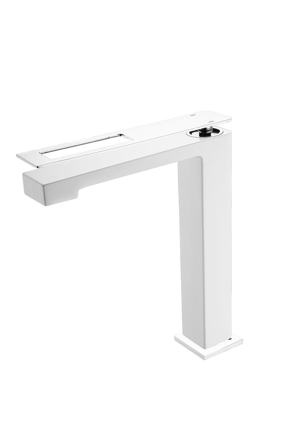 Плитка Boheme Q Смеситель Q для раковины высокий белый/хром  поверхность глянец