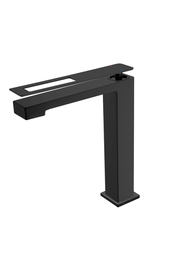 Плитка Boheme Q Смеситель Q для раковины высокий черный матовый  поверхность матовая