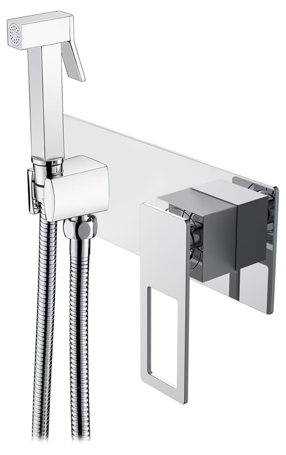 Плитка Boheme Q Смеситель Q с гигиеническим душем хром  поверхность глянец