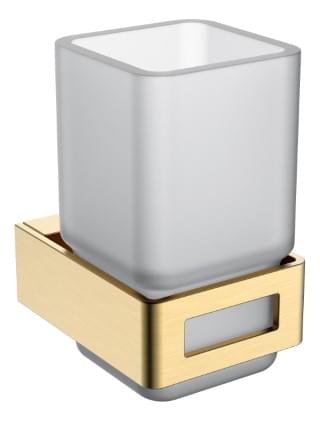 Плитка Boheme Q Стакан Q для зубных щеток золото брашированное  поверхность брашированная
