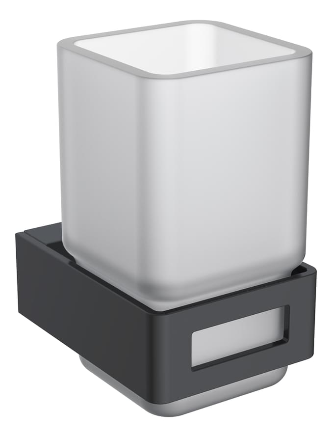 Плитка Boheme Q Стакан Q для зубных щеток черный матовый  поверхность матовая