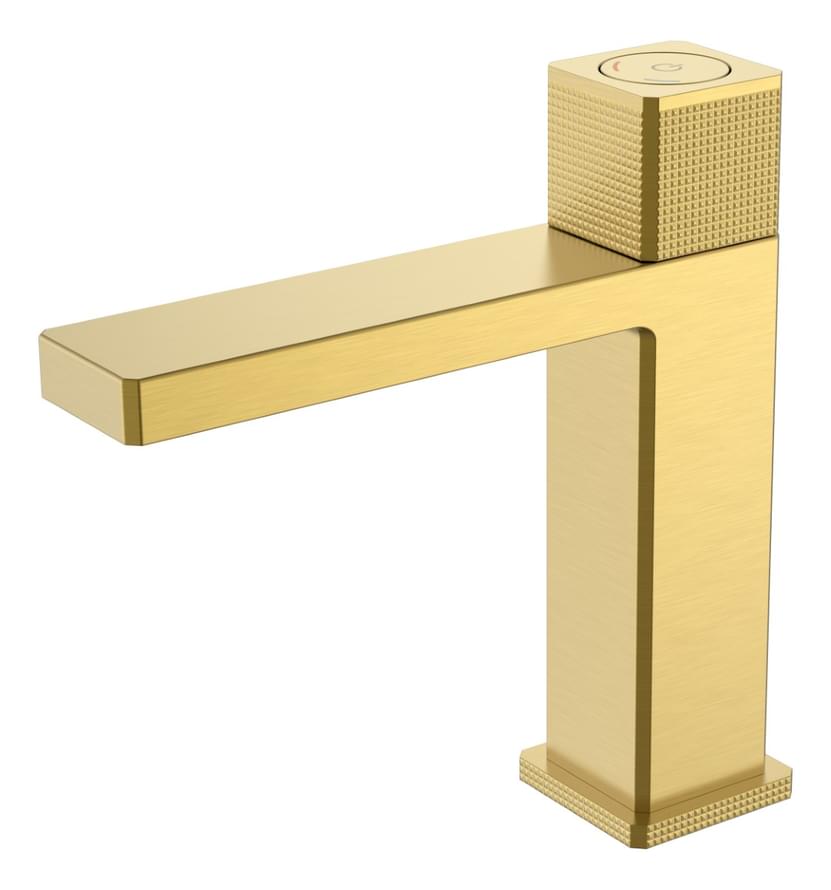 Плитка Boheme Quad Смеситель QUAD для раковины автоматический золото брашированное  поверхность брашированная