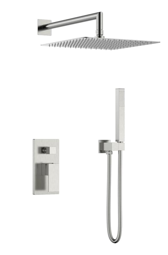 Плитка Boheme Qubic Душевая система QUBIC встроенная никель  поверхность брашированная