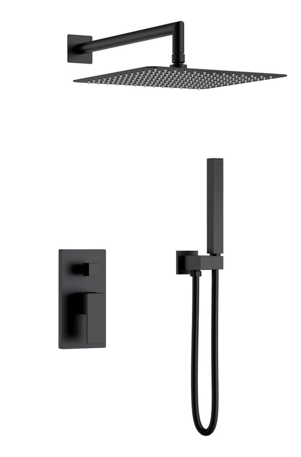 Плитка Boheme Qubic Душевая система QUBIC встроенная черный матовый  поверхность матовая