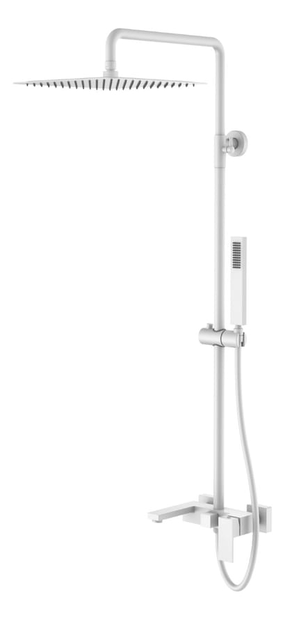 Плитка Boheme Qubic Душевая система QUBIC с изливом белый матовый  поверхность матовая