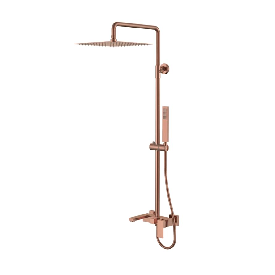 Плитка Boheme Qubic Душевая система QUBIC с изливом медь  поверхность брашированная
