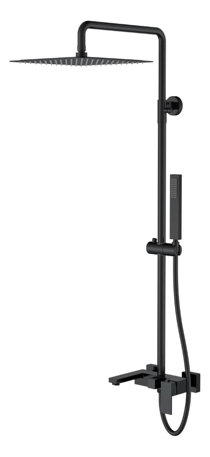 Плитка Boheme Qubic Душевая система QUBIC с изливом черный матовый  поверхность матовая