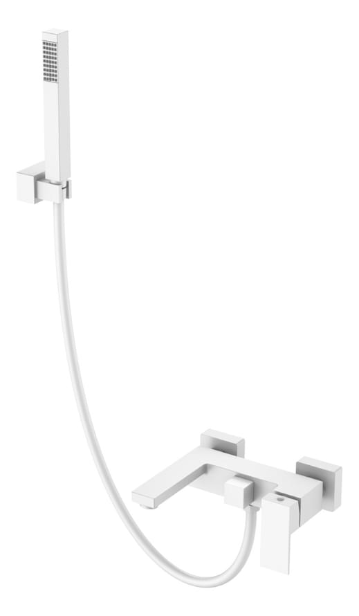 Плитка Boheme Qubic Смеситель QUBIC для ванны с лейкой белый матовый  поверхность матовая