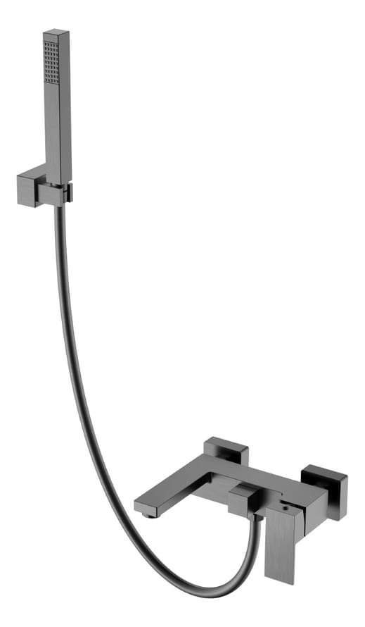 Плитка Boheme Qubic Смеситель QUBIC для ванны с лейкой оружейная сталь брашированная  поверхность брашированная