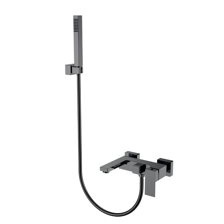 Плитка Boheme Qubic Смеситель QUBIC для ванны с лейкой оружейная сталь  поверхность глянец