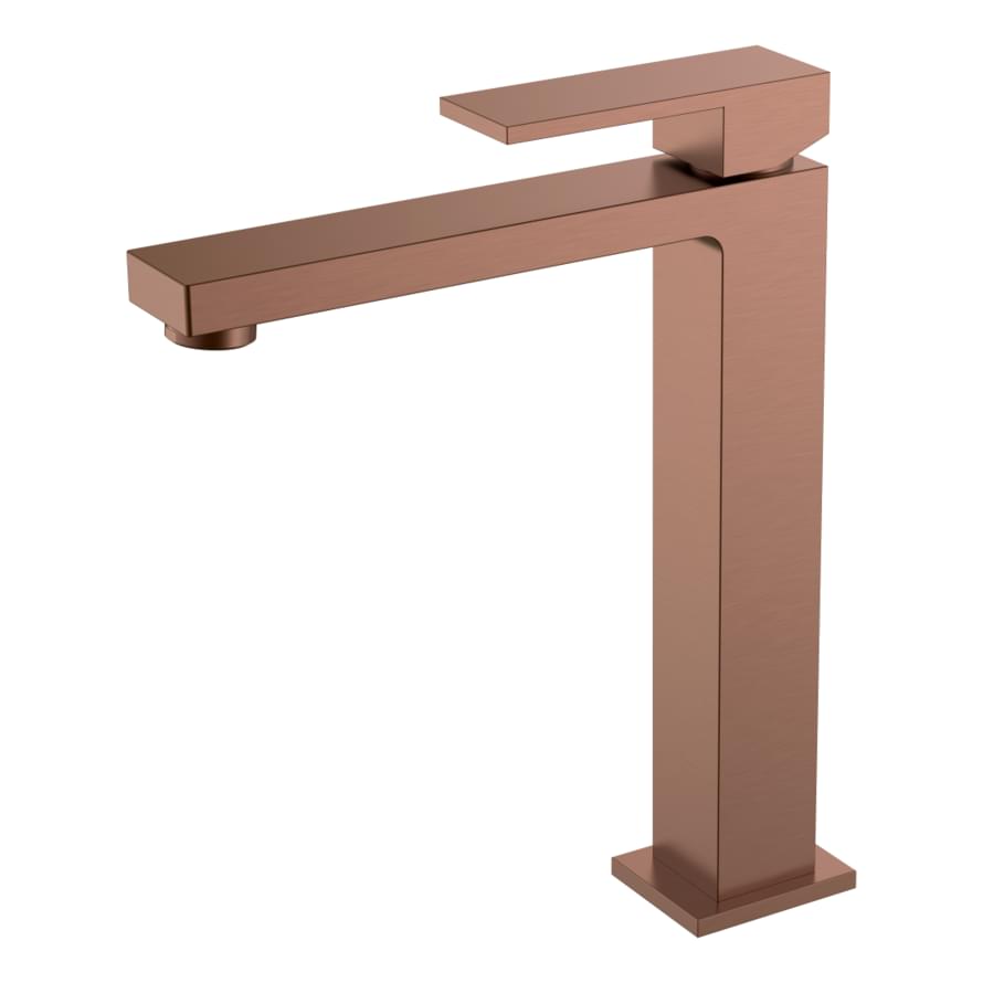 Плитка Boheme Qubic Смеситель QUBIC для раковины высокий бронза  поверхность брашированная