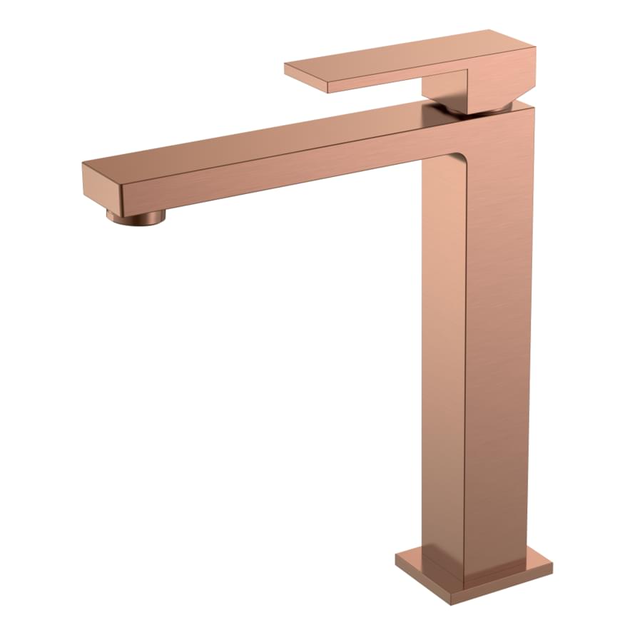 Плитка Boheme Qubic Смеситель QUBIC для раковины высокий медь  поверхность брашированная
