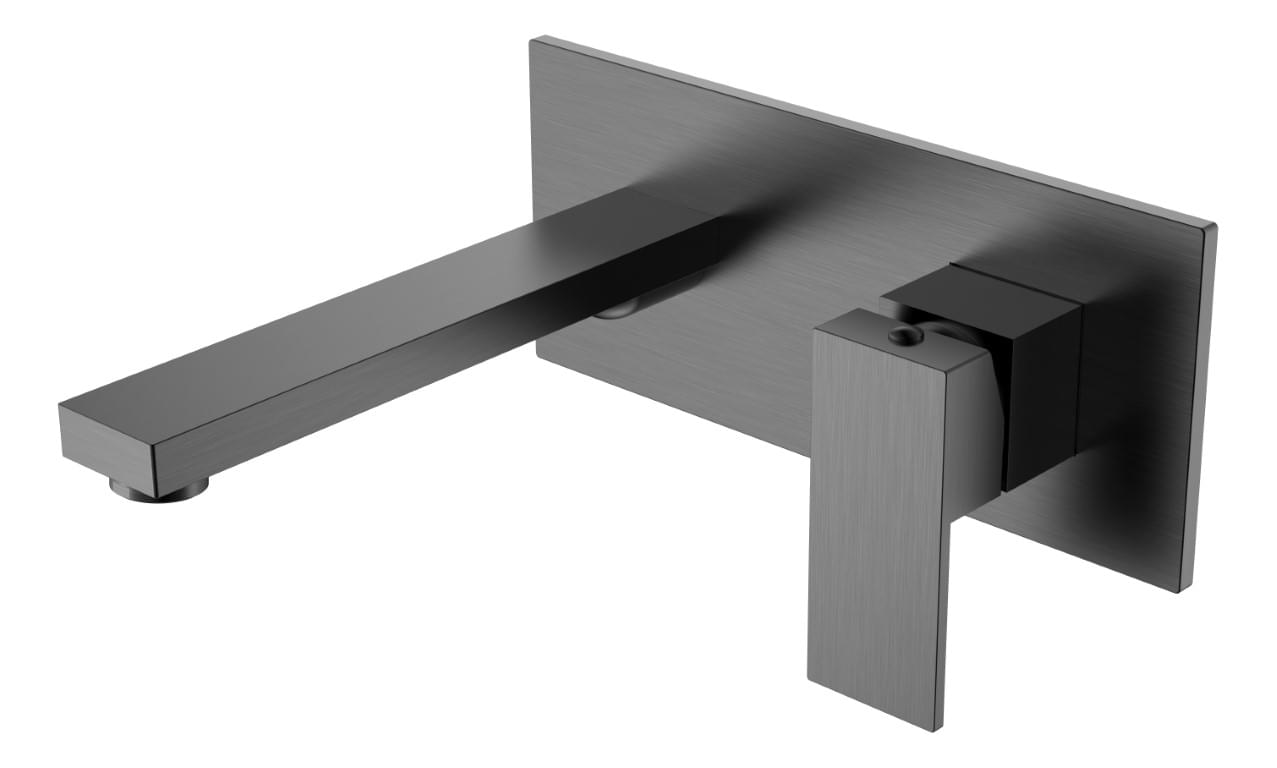 Плитка Boheme Qubic Смеситель QUBIC для раковины настенный оружейная сталь брашированная  поверхность брашированная