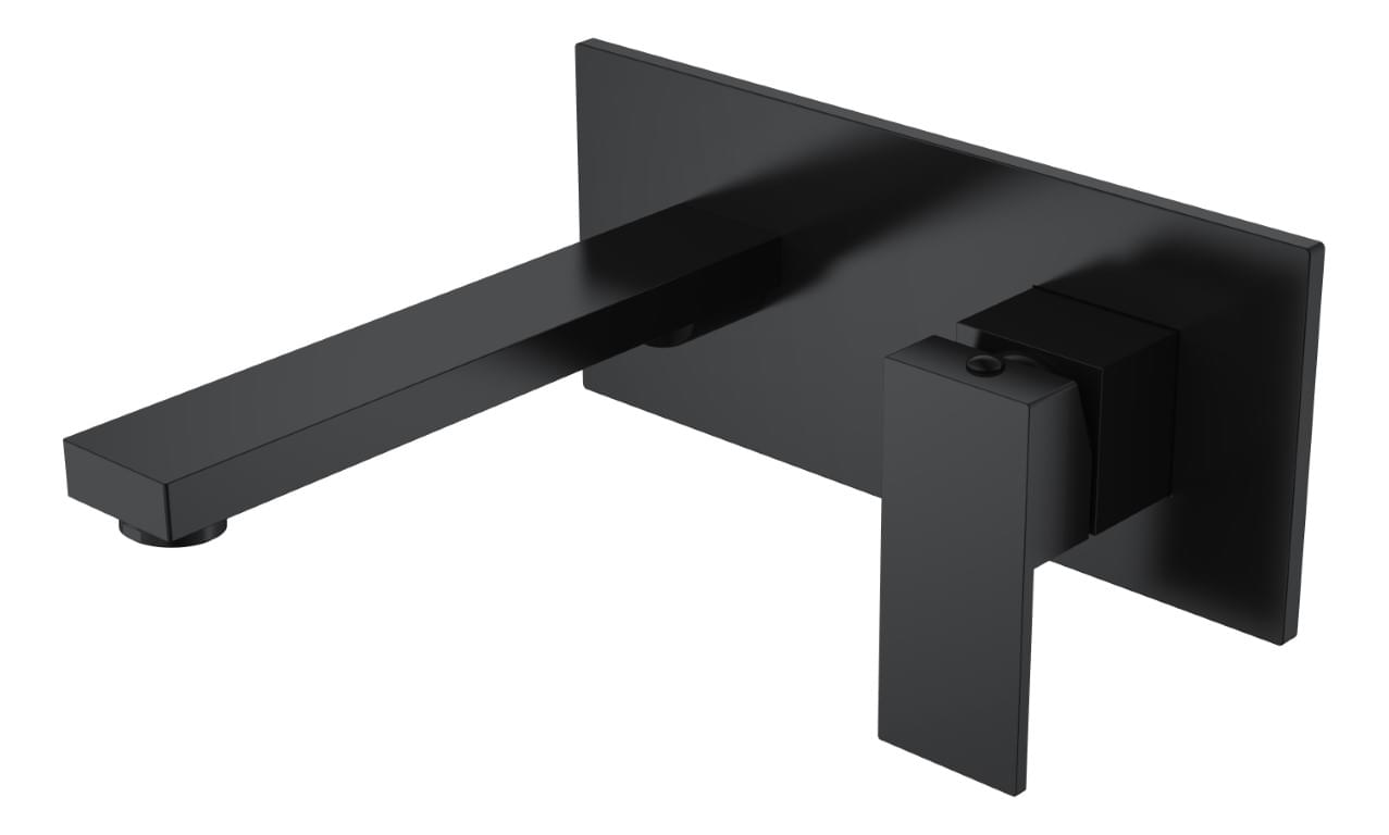 Плитка Boheme Qubic Смеситель QUBIC для раковины настенный черный матовый  поверхность матовая