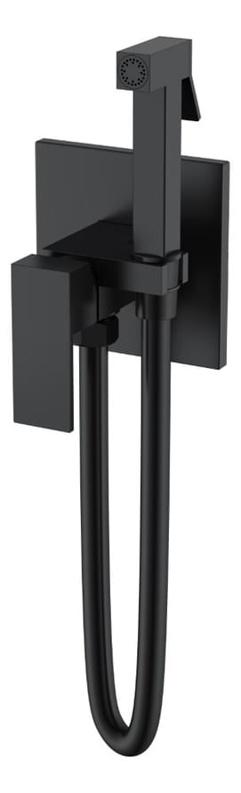 Плитка Boheme Qubic Смеситель QUBIC с гигиеническим душем черный матовый  поверхность матовая
