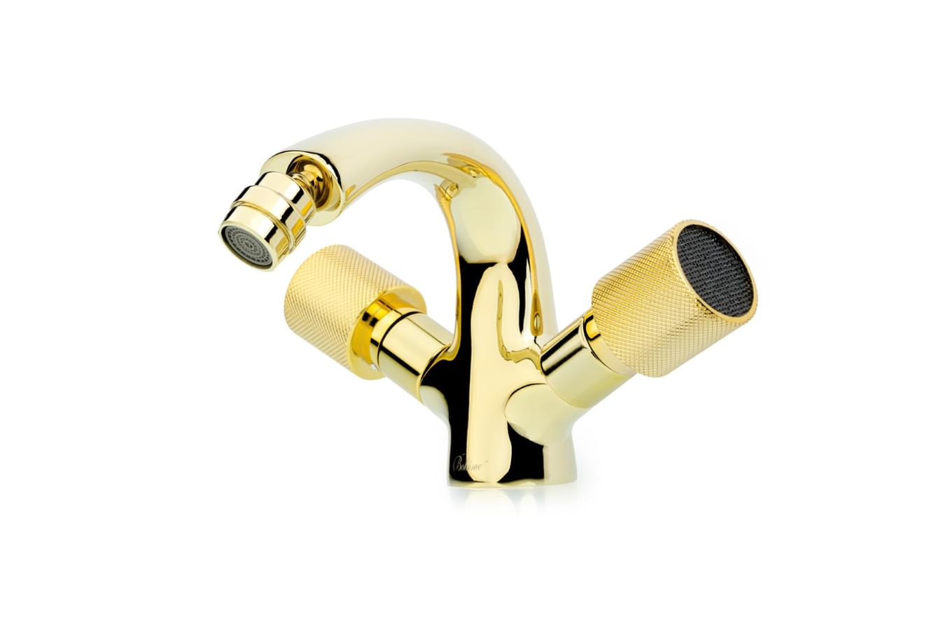 Плитка Boheme Royal Смеситель ROYAL CRISTAL BLACK для биде золото/черный  поверхность глянец