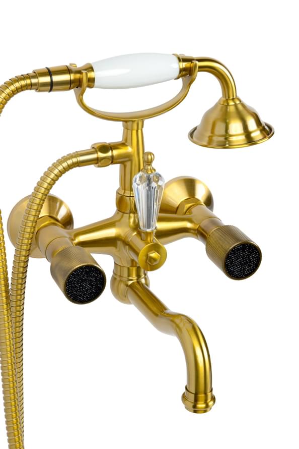 Плитка Boheme Royal Смеситель ROYAL CRISTAL BLACK для ванны бронза/черный  поверхность глянец