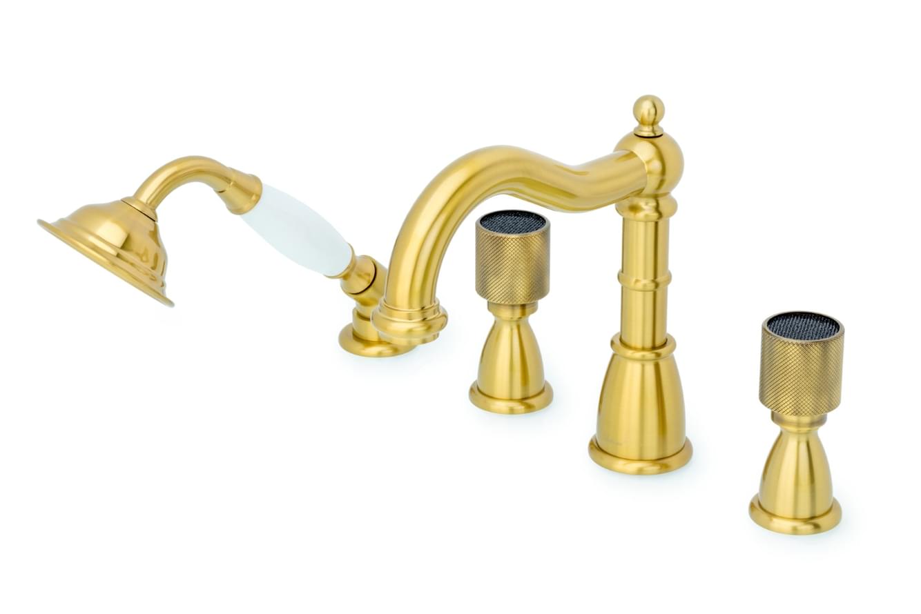 Плитка Boheme Royal Смеситель ROYAL CRISTAL BLACK на борт ванны бронза/черный  поверхность глянец