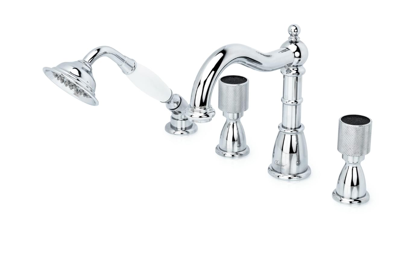 Плитка Boheme Royal Смеситель ROYAL CRISTAL BLACK на борт ванны хром/черный  поверхность глянец