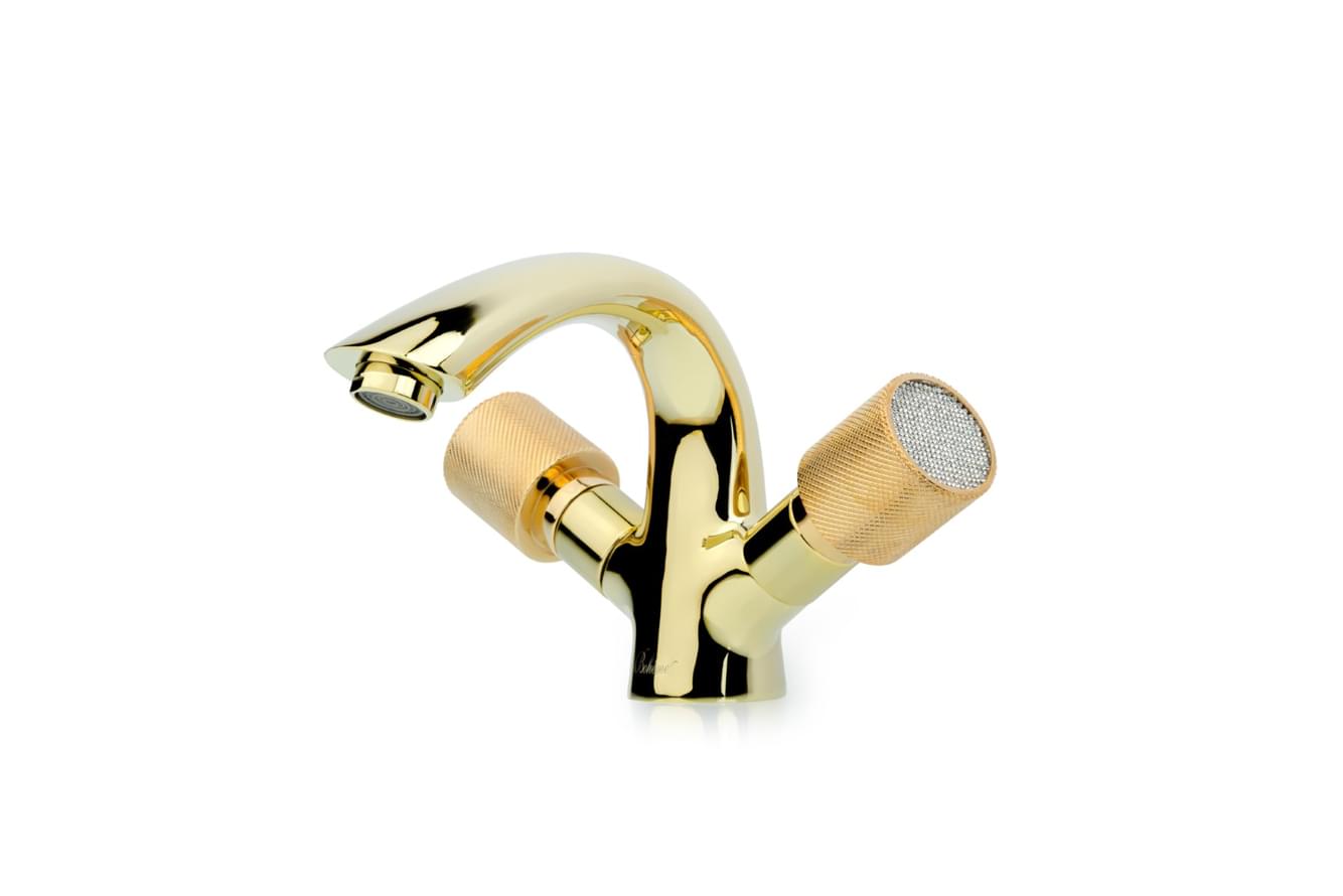 Плитка Boheme Royal Смеситель ROYAL CRISTAL для раковины золото  поверхность глянец