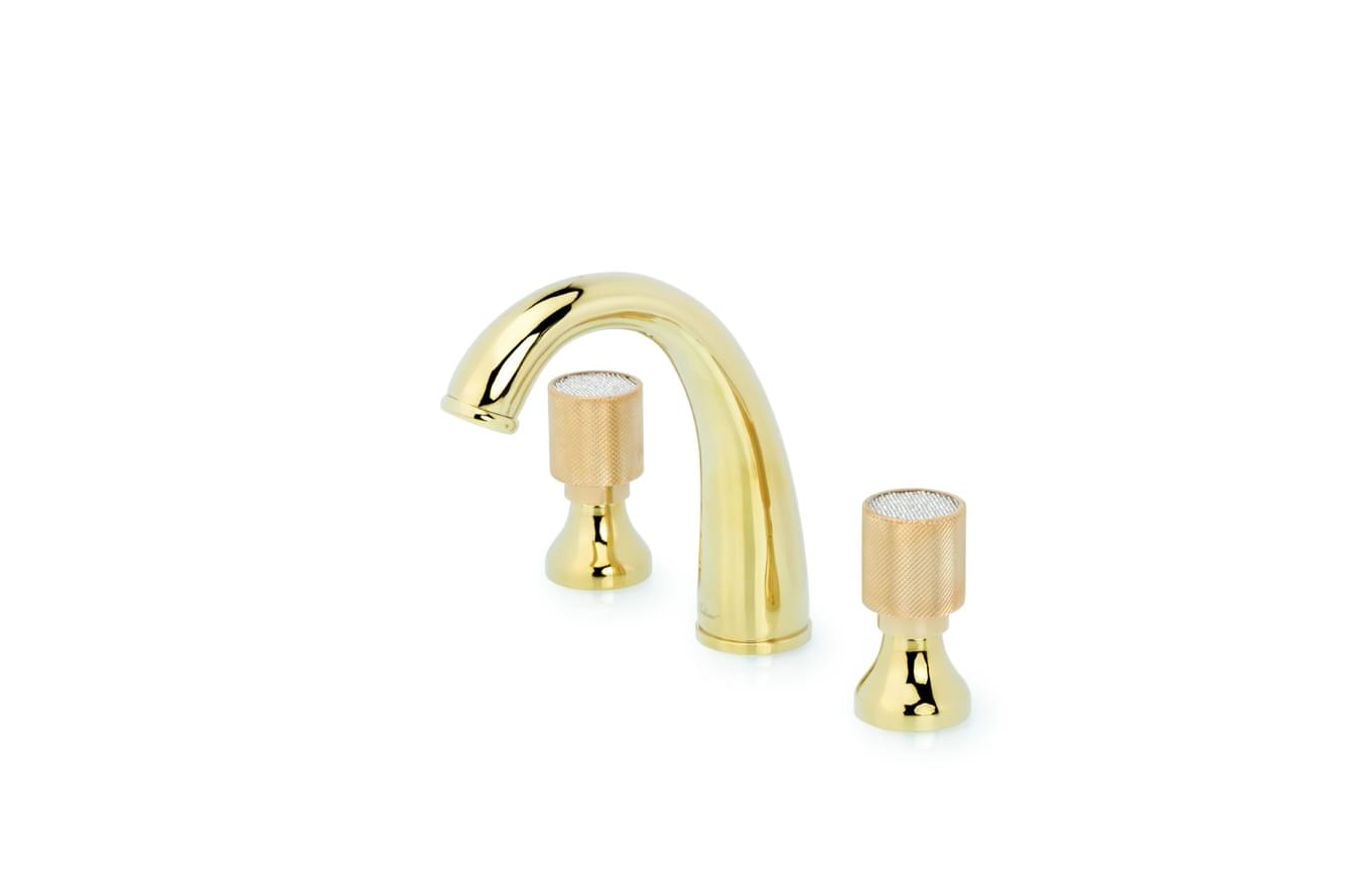 Плитка Boheme Royal Смеситель ROYAL CRISTAL для раковины на 3 отверстия золото  поверхность глянец