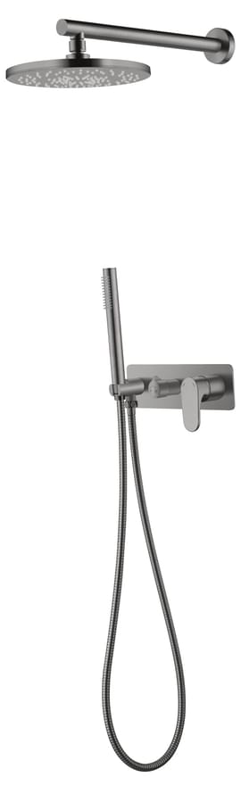 Плитка Boheme Spectre Душевая система SPECTRE встроенная со смесителем оружейная сталь  поверхность брашированная