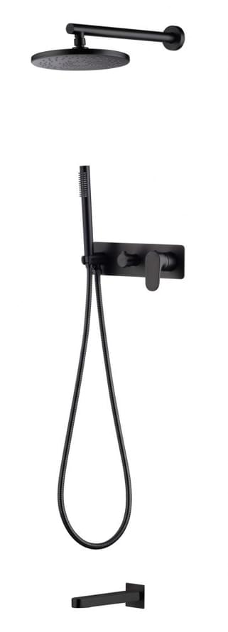Плитка Boheme Spectre Душевая система SPECTRE встроенная со смесителем с изливом черный матовый  поверхность матовая