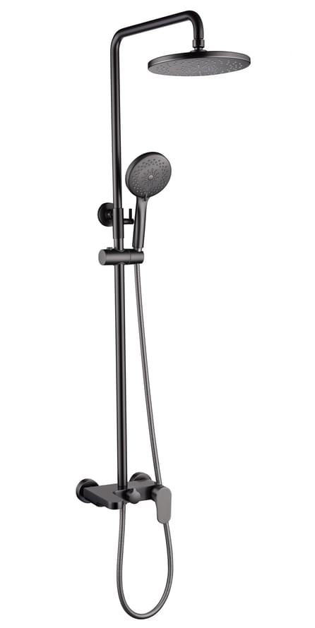 Плитка Boheme Spectre Душевая система SPECTRE со смесителем оружейная сталь  поверхность брашированная