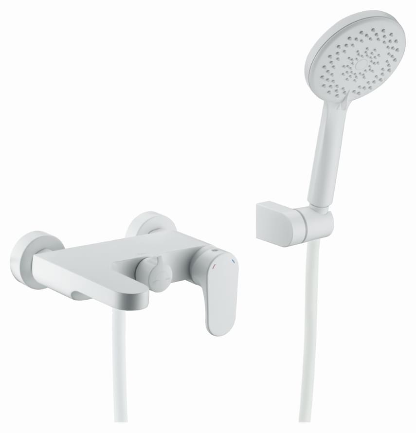 Плитка Boheme Spectre Смеситель SPECTRE для ванны с лейкой белый матовый  поверхность матовая