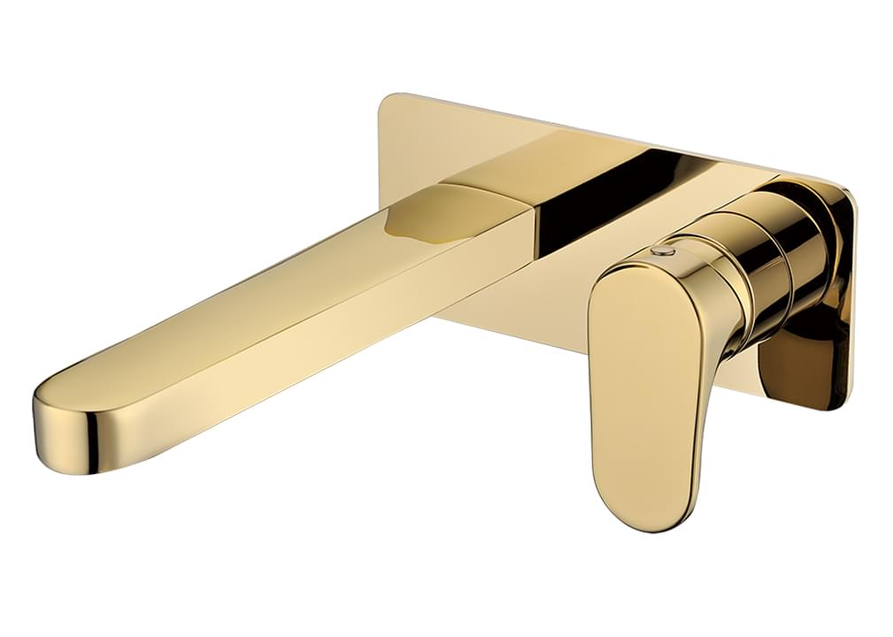 Плитка Boheme Spectre Смеситель SPECTRE для раковины настенный с внутренней частью золото  поверхность глянец