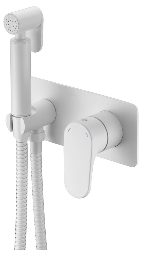 Плитка Boheme Spectre Смеситель SPECTRE с гигиеническим душем белый матовый  поверхность матовая