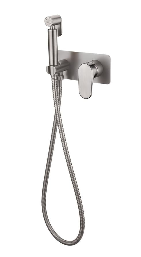 Плитка Boheme Spectre Смеситель SPECTRE с гигиеническим душем никель  поверхность брашированная