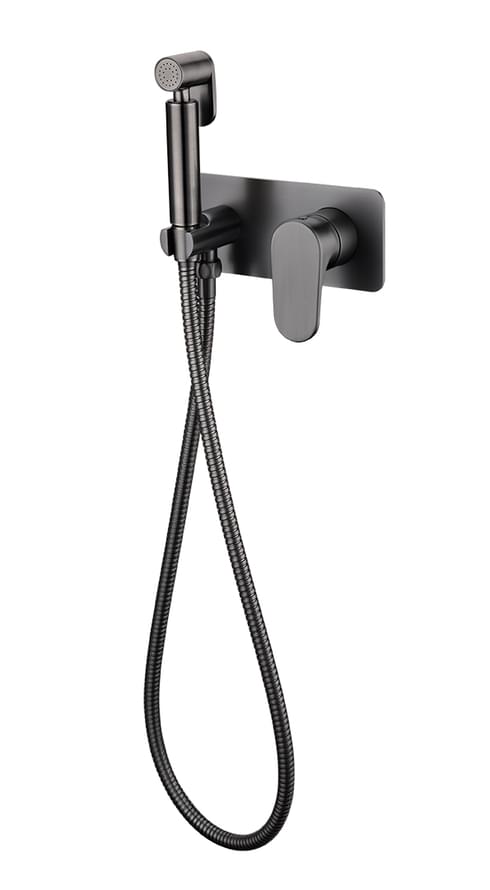 Плитка Boheme Spectre Смеситель SPECTRE с гигиеническим душем оружейная сталь  поверхность брашированная