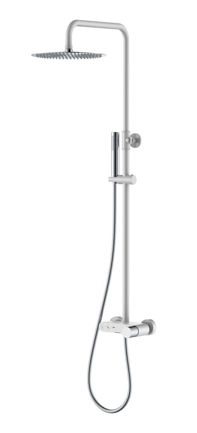 Плитка Boheme Stick Душевая система STICK DIAMOND со смесителем белый/хром  поверхность глянец