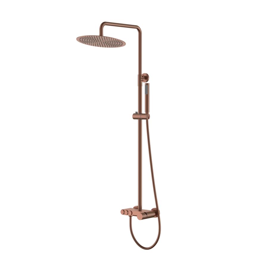 Плитка Boheme Stick Душевая система STICK DIAMOND со смесителем бронза  поверхность брашированная